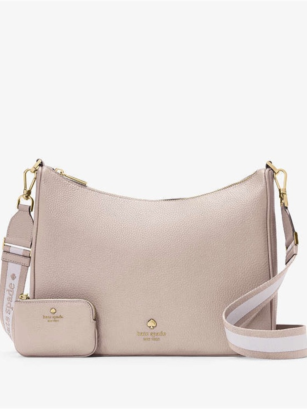 Kate Spade Emma Large Pebbled Leather Messenger Crossbody Bag